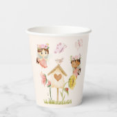 Flutter en Kronkel Fairy Garden Verjaardag Papieren Bekers (Achterkant)