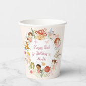 Flutter en Kronkel Fairy Garden Verjaardag Papieren Bekers (Voorkant)