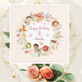 Flutter en Kronkel Fairy Garden Verjaardag Servet