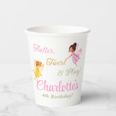 Flutter en Kronkel Fairy Verjaardagsfeestbekers Papieren Bekers (Voorkant)