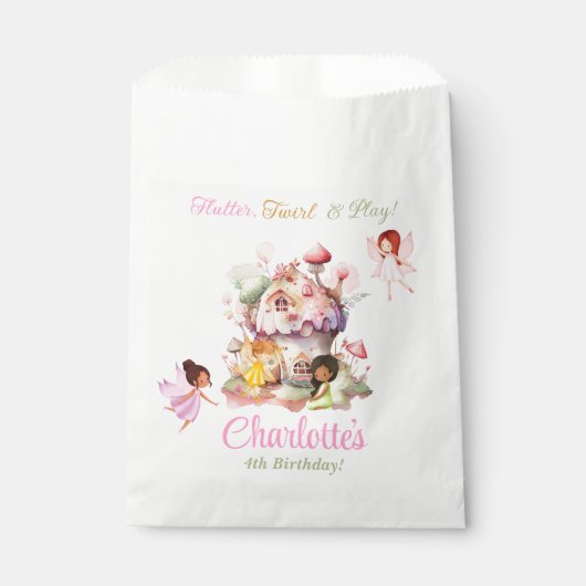 Flutter en Kronkel Fairy Verjaardagsfeestje Favor Bedankzakje (Voorkant)