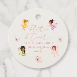 Flutter en Twirl Betoverd Fairy Baby shower Bedankjes Labels