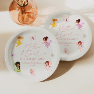 Flutter en Twirl Betoverd Fairy Baby shower Papieren Bordje