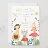 Flutter en twirl betoverde fee verjaardag kaart (Voorkant)