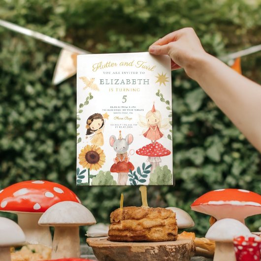 Flutter en twirl betoverde fee verjaardag kaart