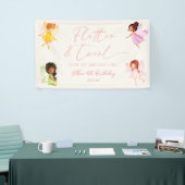 Flutter en Twirl Betoverde Feeën Verjaardagsfeestj Spandoek (Beurs)
