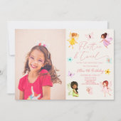 Flutter en Twirl Fairy betoverd verjaardagsfeestje Kaart (Voorkant)