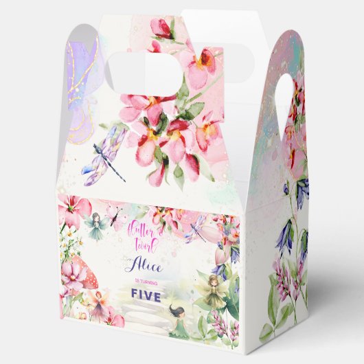 Flutter en twirl Fairy tuin waterverf verjaardag Bedankdoosjes (Geopend)