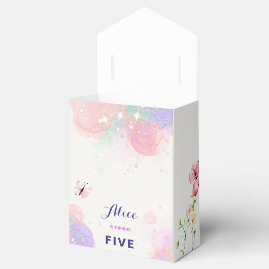 Flutter en twirl Fairy tuin waterverf verjaardag Bedankdoosjes (Geopend)