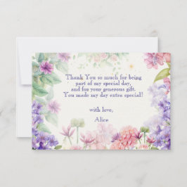 Flutter en twirl Fairy tuin waterverf verjaardag Bedankkaart