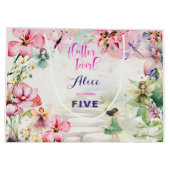 Flutter en twirl Fairy tuin waterverf verjaardag Groot Cadeauzakje (Achterkant)