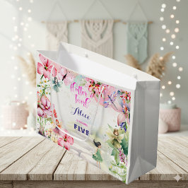 Flutter en twirl Fairy tuin waterverf verjaardag Groot Cadeauzakje