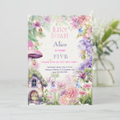 Flutter en twirl Fairy tuin waterverf verjaardag Kaart (Staand voorkant)