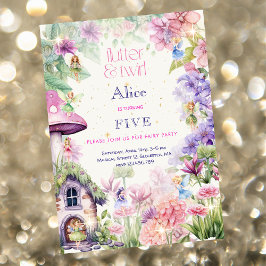 Flutter en twirl Fairy tuin waterverf verjaardag Kaart