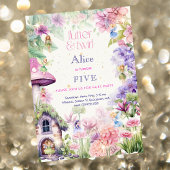 Flutter en twirl Fairy tuin waterverf verjaardag Kaart