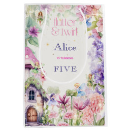 Flutter en twirl Fairy tuin waterverf verjaardag Medium Cadeauzakje