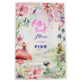 Flutter en twirl Fairy tuin waterverf verjaardag Medium Cadeauzakje (Voorkant)