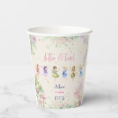 Flutter en twirl Fairy tuin waterverf verjaardag Papieren Bekers (Achterkant)