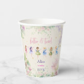Flutter en twirl Fairy tuin waterverf verjaardag Papieren Bekers (Voorkant)