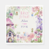 Flutter en twirl Fairy tuin waterverf verjaardag Servet (Voorkant)