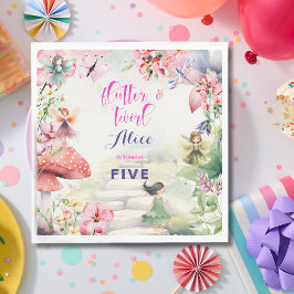 Flutter en twirl Fairy tuin waterverf verjaardag Servet