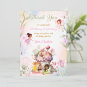 Flutter en Twirl Fairy Verjaardag Dank je kaart (Staand voorkant)
