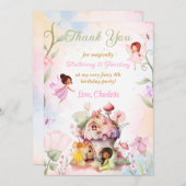 Flutter en Twirl Fairy Verjaardag Dank je kaart (Voorkant / Achterkant)