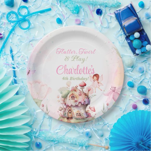 Flutter en Twirl Fairy Verjaardagsfeestje Borden Papieren Bordje (Feest)
