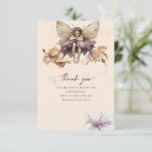 Flutter en Twirl Flower sprookjesmeisje Verjaardag Bedankkaart (Staand voorkant)