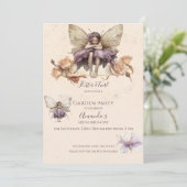 Flutter en Twirl Flower sprookjesmeisje Verjaardag Kaart (Staand voorkant)