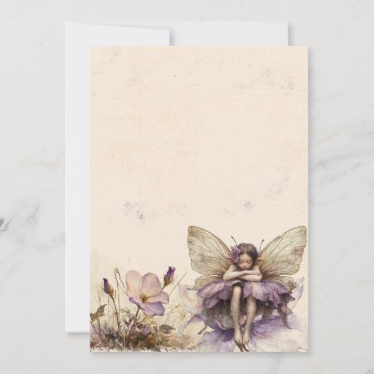 Flutter en Twirl Flower sprookjesmeisje Verjaardag Kaart (Achterkant)