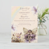 Flutter en Twirl Flower sprookjesmeisje Verjaardag Kaart (Staand voorkant)