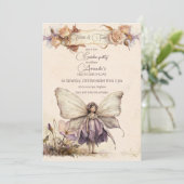 Flutter en Twirl Flower sprookjesmeisje Verjaardag Kaart (Staand voorkant)