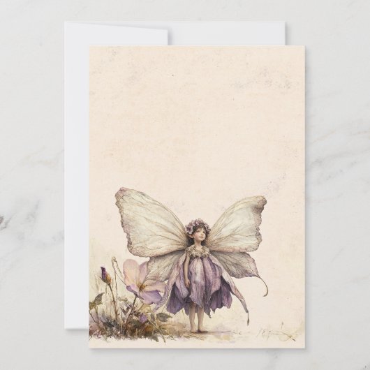 Flutter en Twirl Flower sprookjesmeisje Verjaardag Kaart (Achterkant)