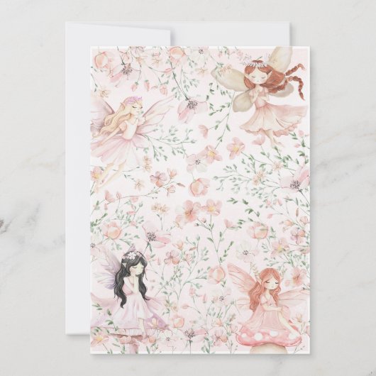 Flutter en Twirl Little Fairy Verjaardag Kaart (Achterkant)