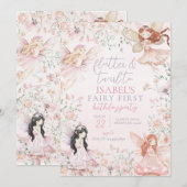 Flutter en Twirl Little Fairy Verjaardag Kaart (Voorkant / Achterkant)