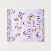 Flutter en Twirl Paarse feeënachtergrond Wandkleed (Voorkant (horizontaal))