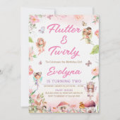 Flutter en Twirly Fairy Verjaardag Uitnodiging Fee (Voorkant)