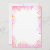 Flutter gouden vlinder roze bloemen meisjes verjaa kaart (Achterkant)