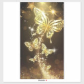 Flutter in Stijl: Douane Gouden Vlinder Vinyl S Sticker (Vel)