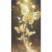 Flutter in Stijl: Douane Gouden Vlinder Vinyl S Sticker (Voorkant)