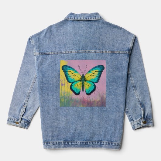 "Flutter in stijl" of "Wings of Elegance" Denim Jacket (Achterkant)