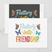 Flutter in Vriendschap Uitnodiging Briefkaart (Voorkant / Achterkant)