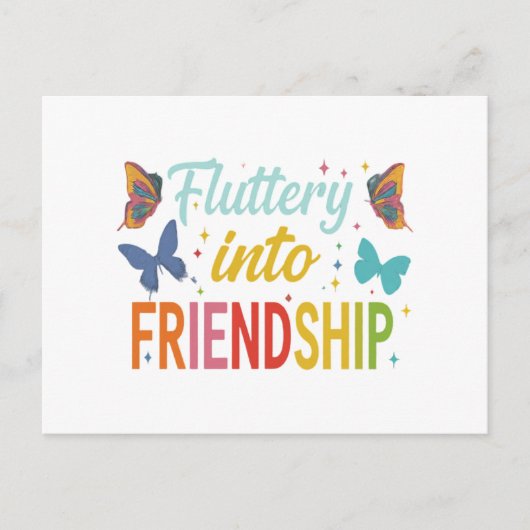 Flutter in Vriendschap Uitnodiging Briefkaart (Voorkant)