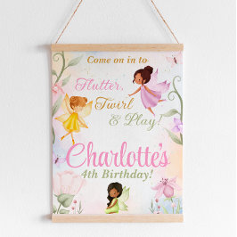 Flutter & Kronkel Fairy Verjaardagsfeestje Welkoms Poster