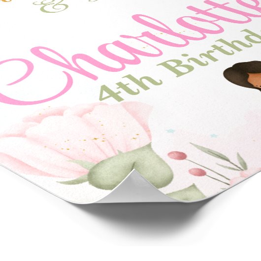 Flutter & Kronkel Fairy Verjaardagsfeestje Welkoms Poster (Hoek)