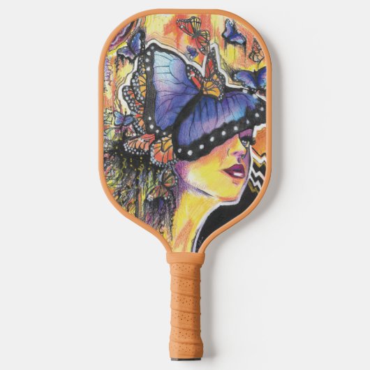 Flutter Monogram Initiaal Vlinders Pickleball Paddle (Voorkant)