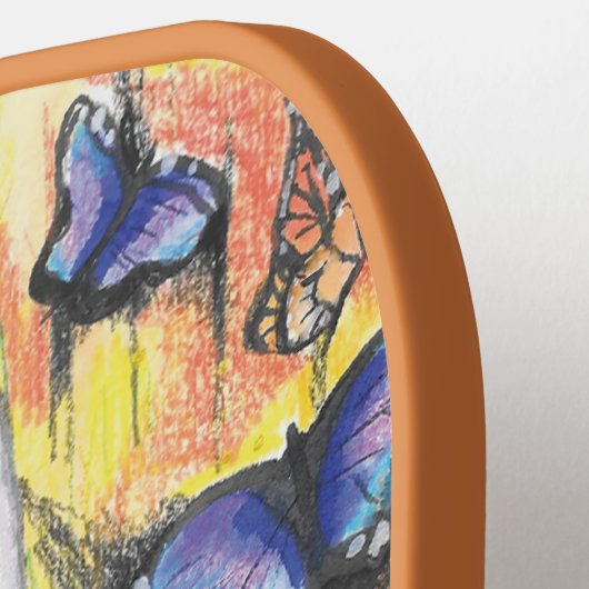 Flutter Monogram Initiaal Vlinders Pickleball Paddle (Links Detail)