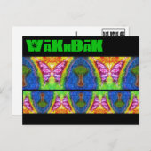 "Flutter Mural" gekleurd Briefkaart (Voorkant / Achterkant)