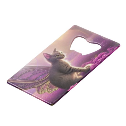 Flutter Mytt Kat- Creditkaart Flessenopener (Voorkant Gekanteld)